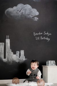 Suhjin 1st birthday photoshoot at Chicago Baby Photo Studio